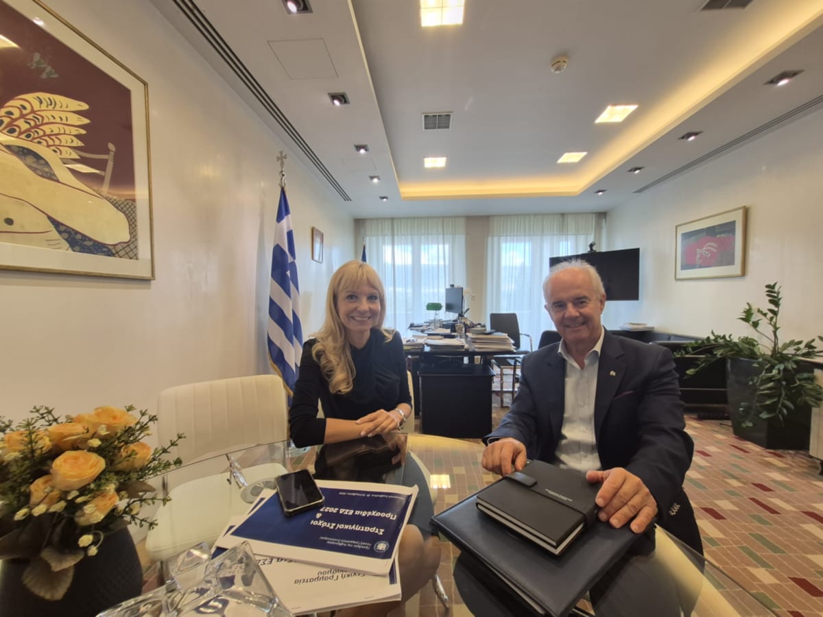 Συνάντηση εργασίας του Δημάρχου Τεμπών Γιώργου Μανώλη με τη Γενική Γραμματέα Συντονισμού της Κυβέρνησης Εύη Δραμαλιώτη